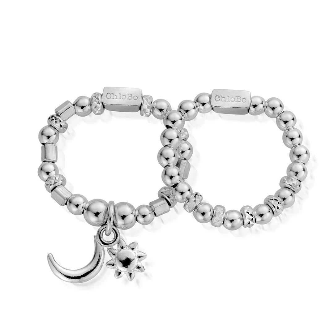 ChloBo Silver Inner Spirit Moon & Sun Set of 2 Rings - MococoChloBoSR15825060441659064Rings