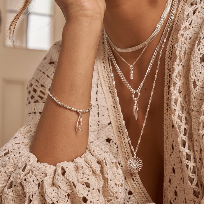 ChloBo Silver Interlocking Angel Wing and Heart Bracelet - MococoChloBoSBCFR32389503722928221Bracelets