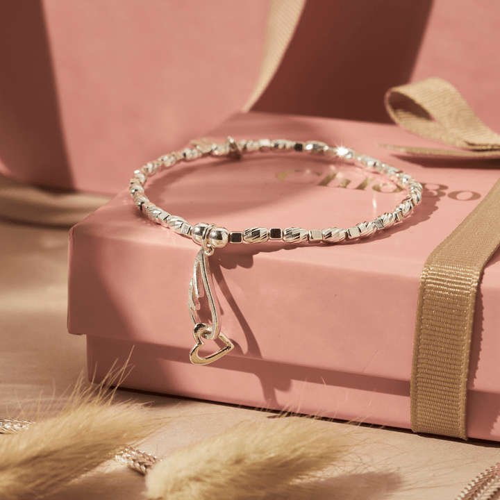 ChloBo Silver Interlocking Angel Wing and Heart Bracelet - MococoChloBoSBCFR32389503722928221Bracelets