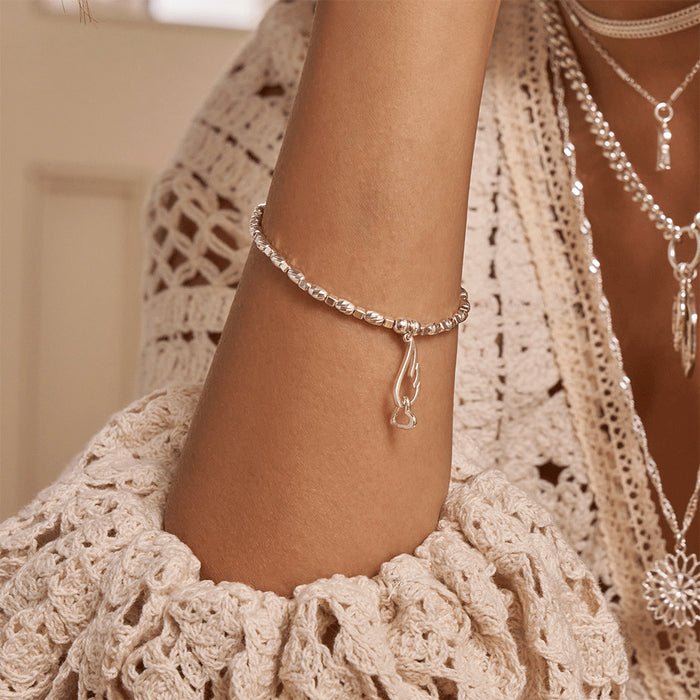 ChloBo Silver Interlocking Angel Wing and Heart Bracelet - MococoChloBoSBCFR32389503722928221Bracelets