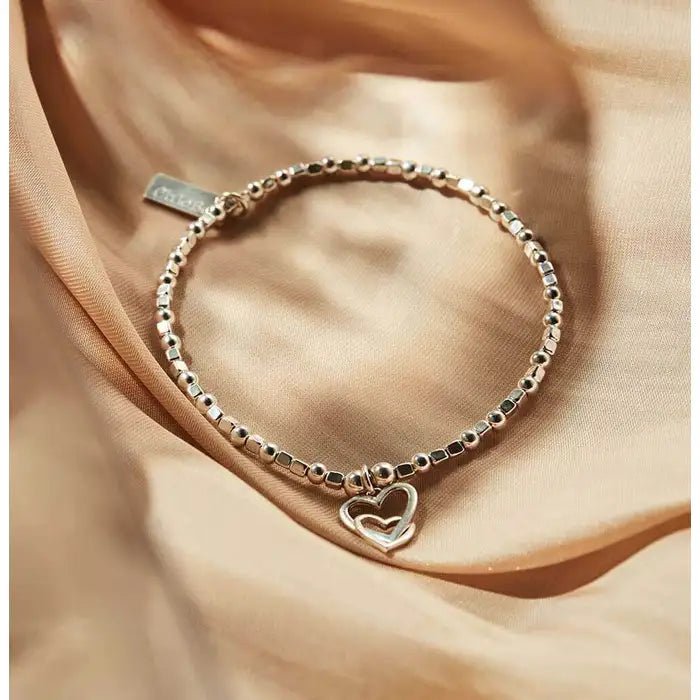 Chlobo Silver Interlocking Love Heart Necklace & Bracelet Set - MococoChloBoJewellery Sets