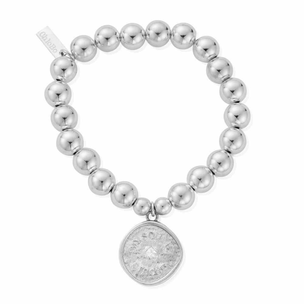 ChloBo Silver Medium Ball My Soul Is Strong Bracelet Image 1