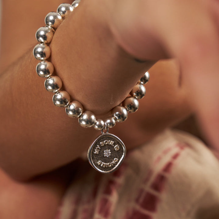 ChloBo Silver Medium Ball My Soul Is Strong Bracelet Image 2