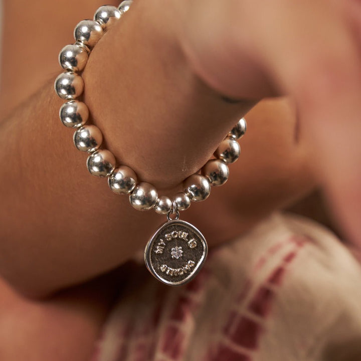 ChloBo Silver Medium Ball My Soul Is Strong Bracelet - MococoChloBoSBMB34729501397374336Bracelets