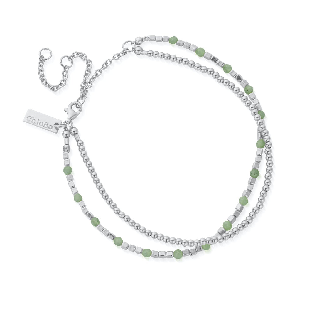 ChloBo Silver Mini Cute And Aventurine Anklet - MococoChloBoSANMCA9507277247516Anklets