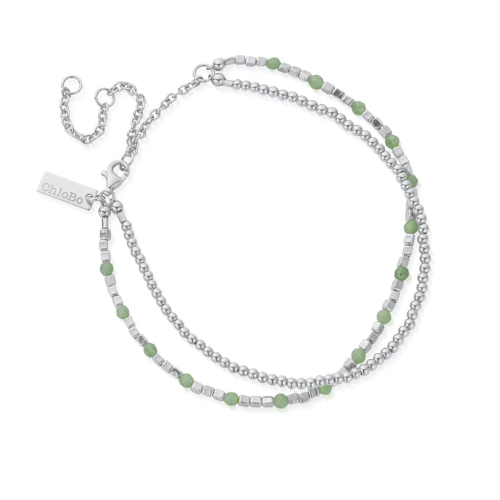 ChloBo Silver Mini Cute And Aventurine Anklet - MococoChloBoSANMCA9507277247516Anklets