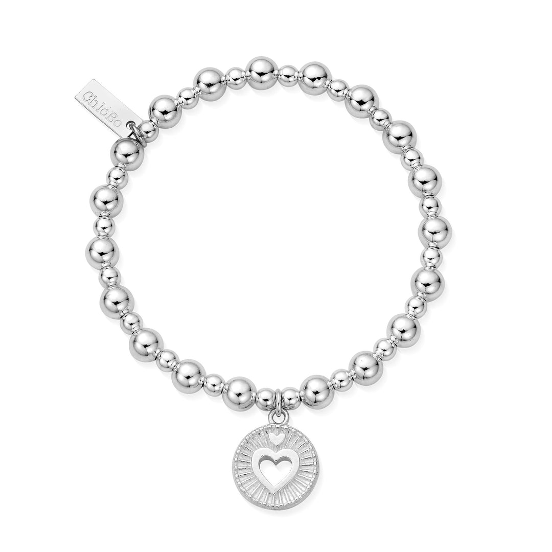 Chlobo Silver Mini Small Ball Guiding Heart Bracelet - MococoChloBoSBMSB32209508441523474Bracelets