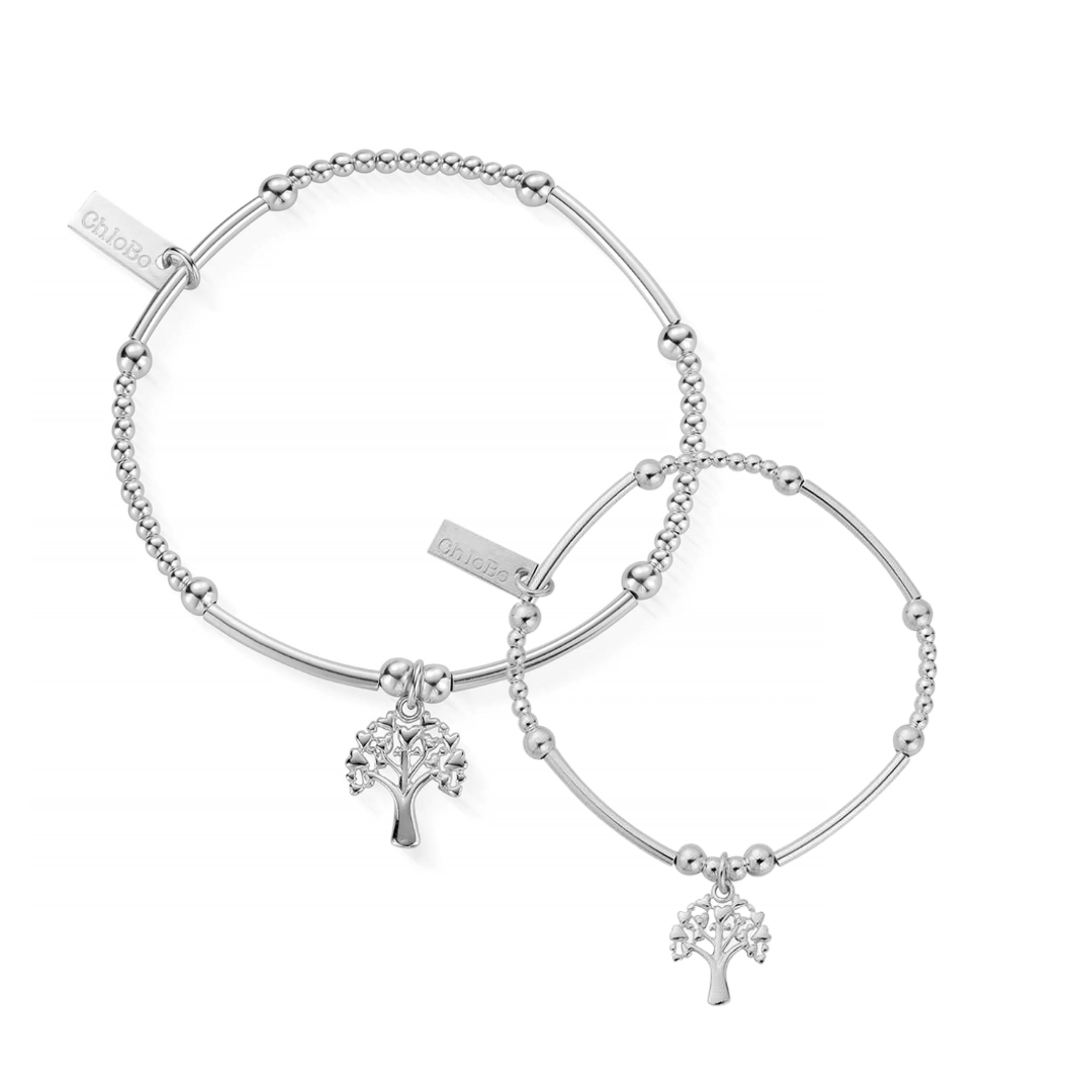 ChloBo Silver Mummy & Child Cute Mini Tree of Life Set of 2 Bracelets - MococoChloBoBracelets