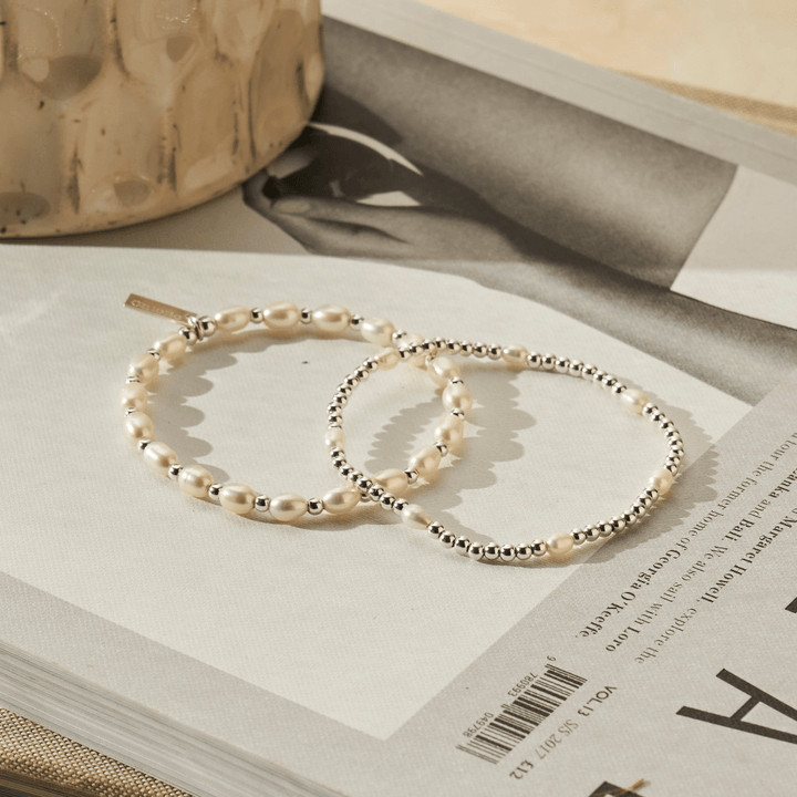 Chlobo Silver Pearl Set of 2 Bracelets - MococoChloBoSBSETP9508318661629Bracelets