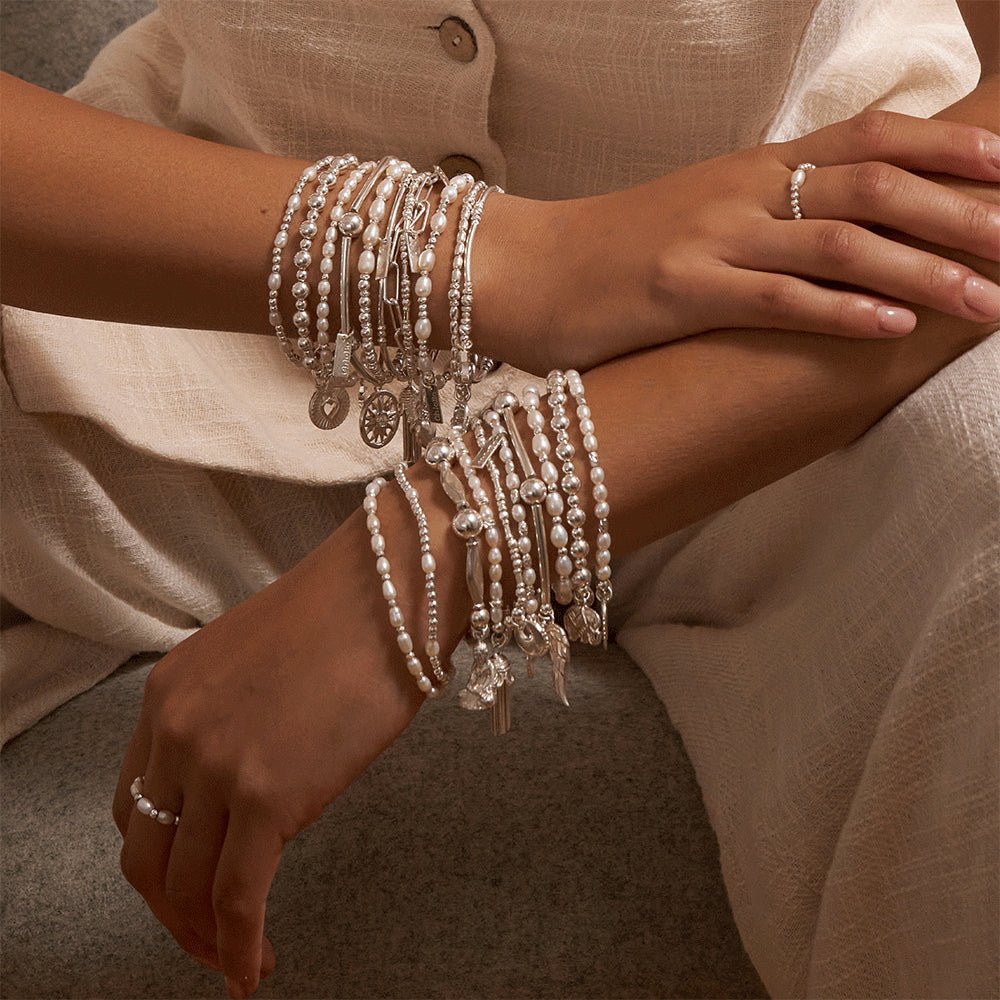 Chlobo Silver Pearl Set of 2 Bracelets - MococoChloBoSBSETP9508318661629Bracelets