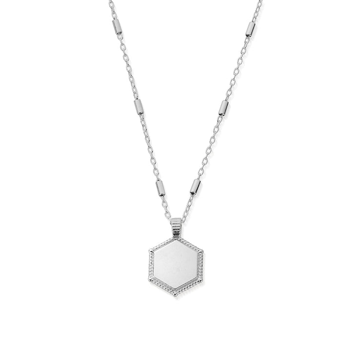 ChloBo Silver Personalised Hexagon Coin Necklace Image 1