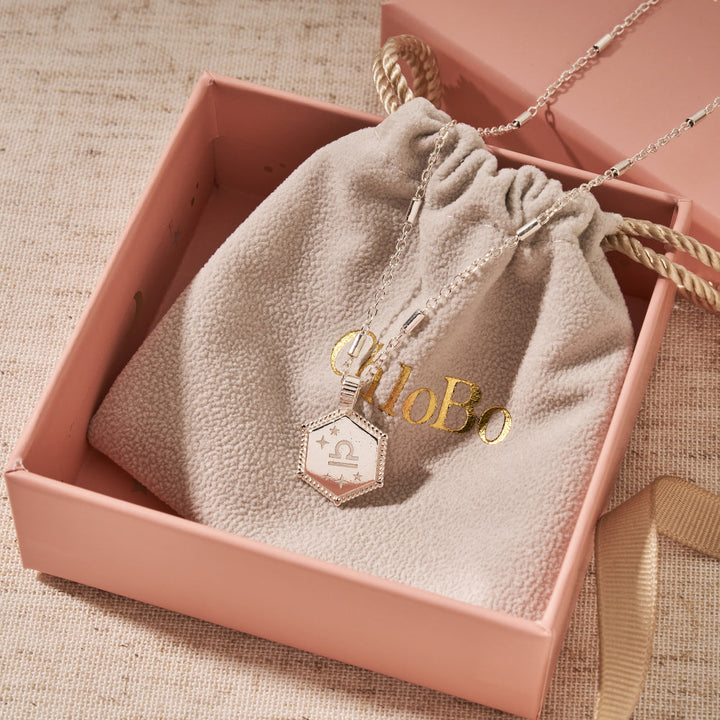 ChloBo Silver Personalised Hexagon Coin Necklace Image 5