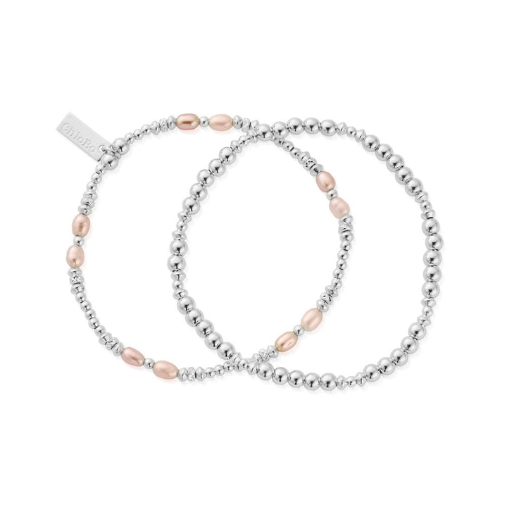 ChloBo Silver Pink Pearl Bracelet Set of 2 - MococoChloBoSBSETPP9504811376923Bracelets
