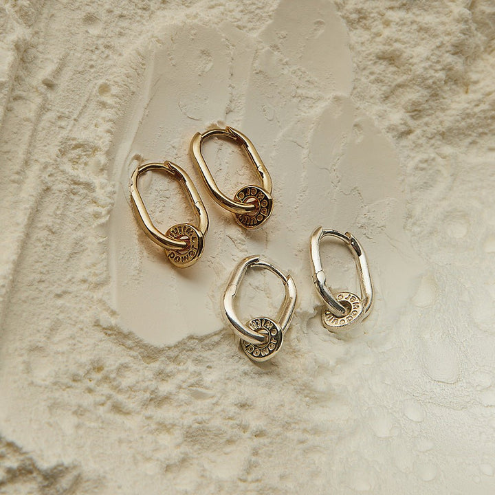 ChloBo Silver Power Within Oval Hoop Earrings - MococoChloBoSEH34609509518246210Earrings