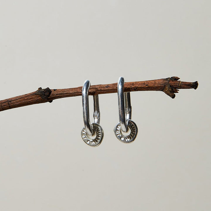 ChloBo Silver Power Within Oval Hoop Earrings - MococoChloBoSEH34609509518246210Earrings