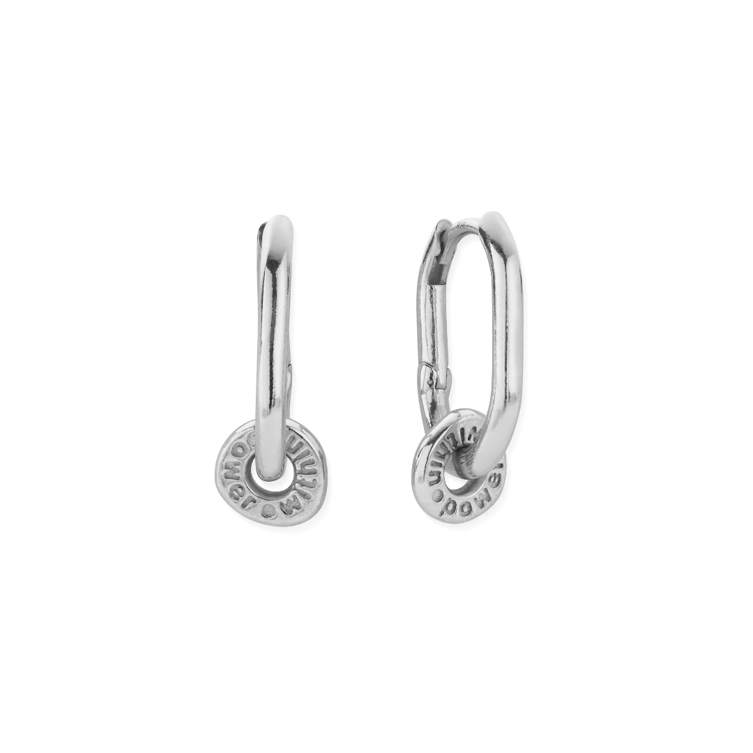 ChloBo Silver Power Within Oval Hoop Earrings - MococoChloBoSEH34609509518246210Earrings