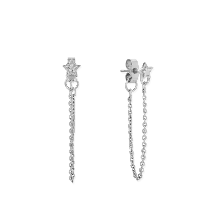 ChloBo Silver Radiant Essence Chain Stud Earrings - MococoChloBoSEDR34689507478967497Earrings