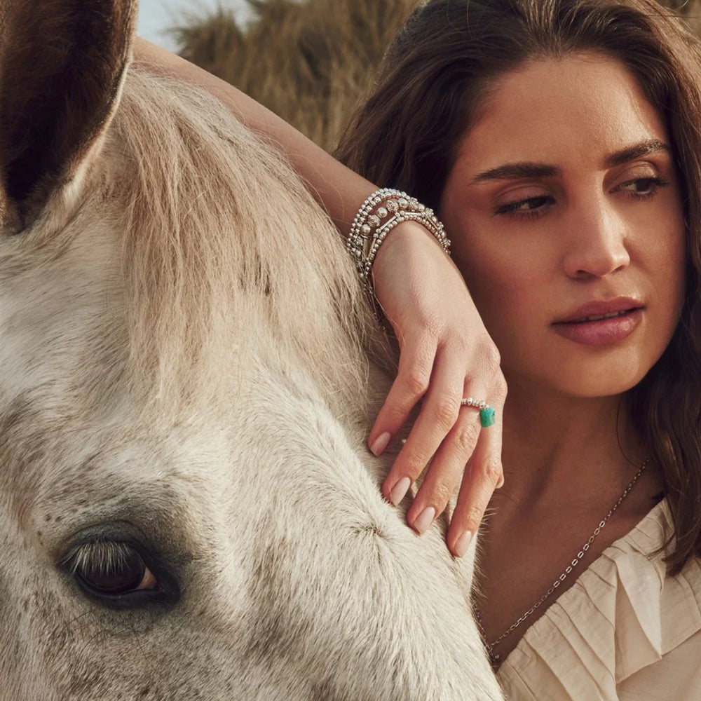 Chlobo Silver Spirit Stone Balance Ring image 1