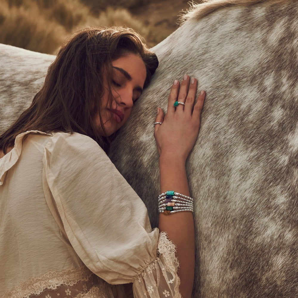 Chlobo Silver Spirit Stone Guidance Bracelet image 1