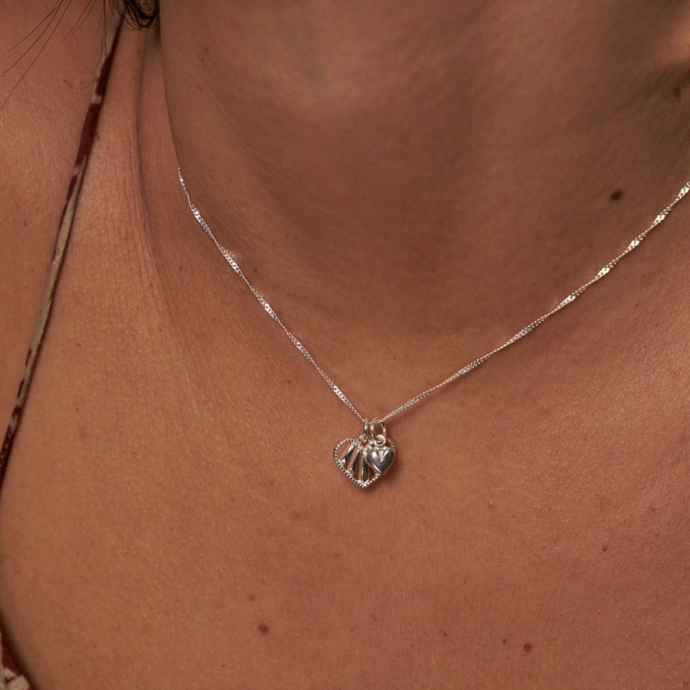 ChloBo Silver Tiny Twisted Rope Chain Loving Hearts Necklace - MococoChloBoSNTRC334411999503451547748Necklaces