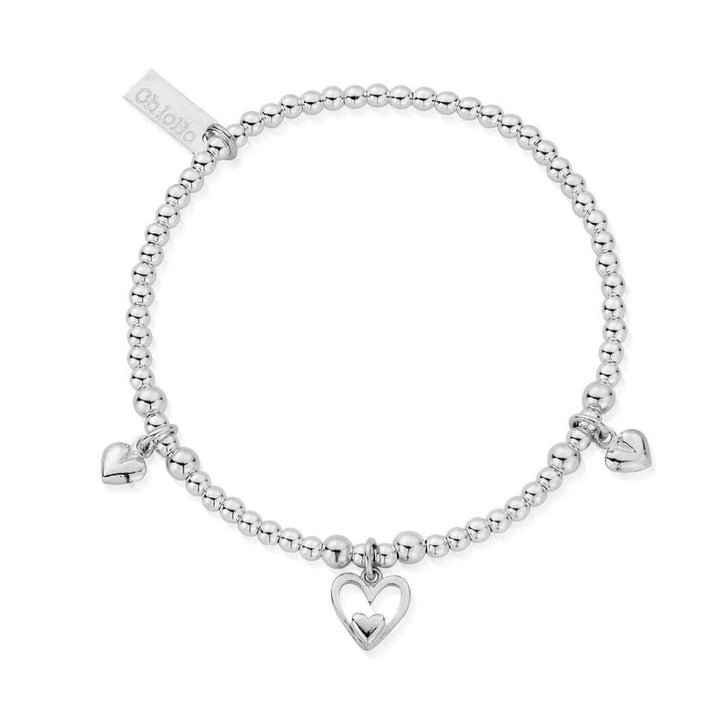 ChloBo Silver Triple Heart Bracelet Image 1