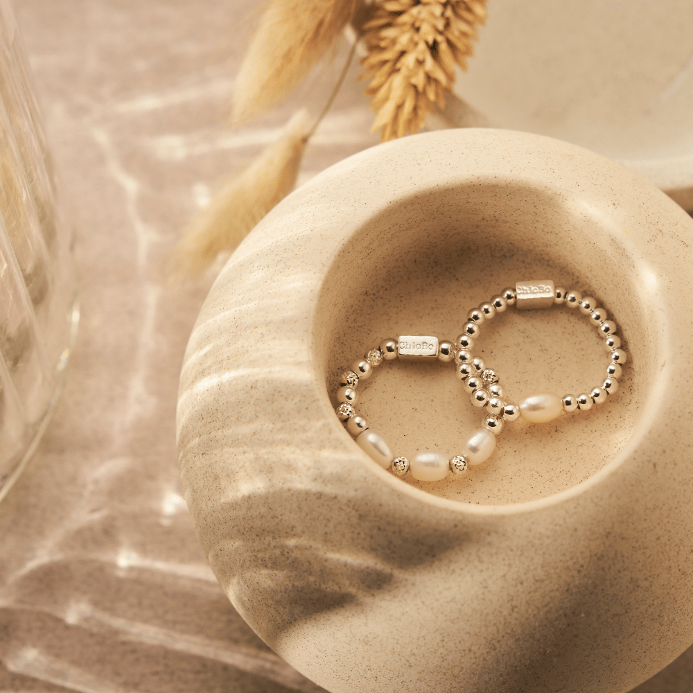 Chlobo Silver Triple Pearl Ring - MococoChloBoSR1TRP9504975473513Rings