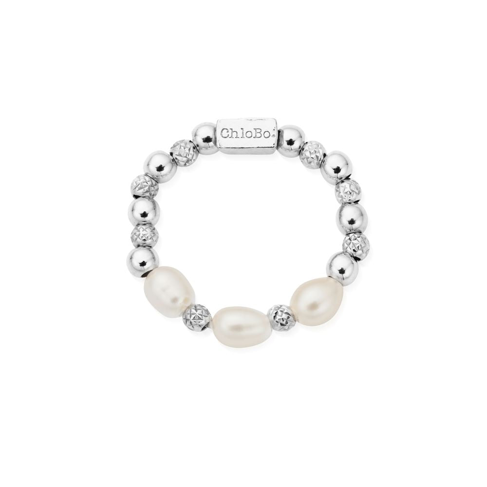 Chlobo Silver Triple Pearl Ring - MococoChloBoSR1TRP9504975473513Rings