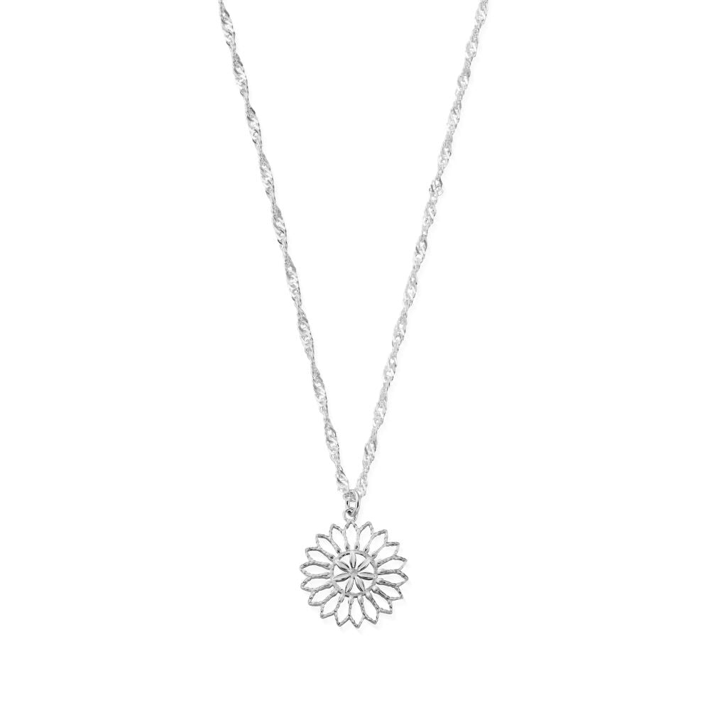 Chlobo Silver Twisted Rope Chain Flower Mandala Necklace - MococoChloBoSNTR32789503548812179Necklaces