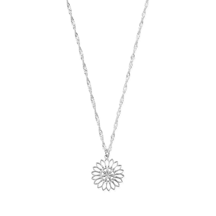 Chlobo Silver Twisted Rope Chain Flower Mandala Necklace - MococoChloBoSNTR32789503548812179Necklaces