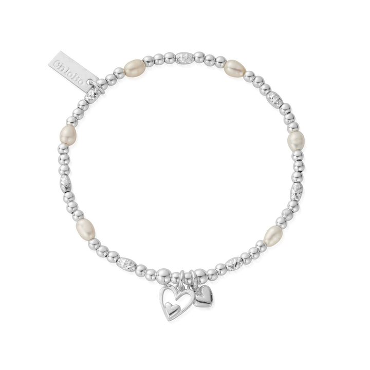 ChloBo x Mococo Dainty Sparkle Double Heart - In - Heart Pearl Exclusive Bracelet - MococoChloBoSBMEXC23Bracelets