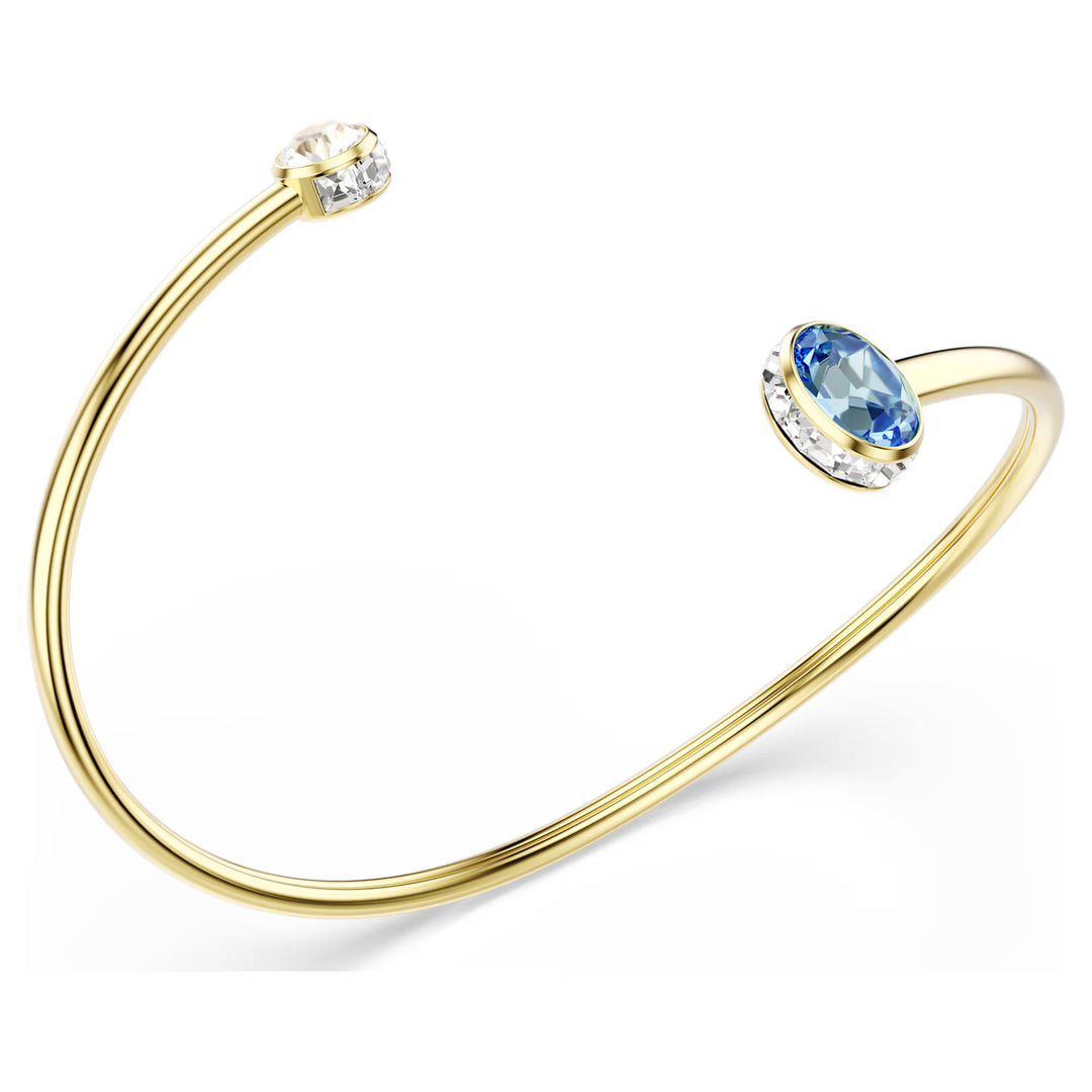 Swarovski Gold Chroma Blue Swarovski Crystal Bangle