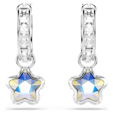 Swarovski Chroma Star Drop Earrings Rhodium-Plated