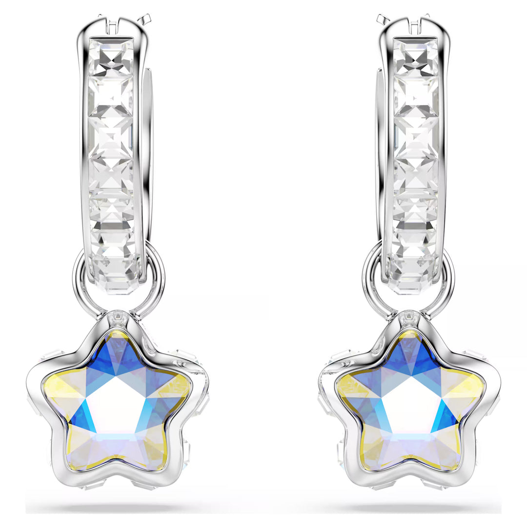 Swarovski Silver Chroma Star Drop Earrings