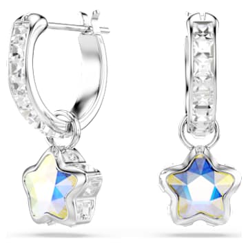 Swarovski Chroma Star Drop Earrings Rhodium-Plated