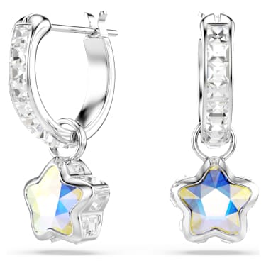 Swarovski Chroma Star Drop Earrings Rhodium-Plated