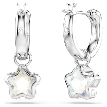 Swarovski Chroma Star Drop Earrings Rhodium-Plated