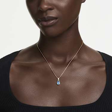 Swarovski Chroma Pear Pendant Necklace 18K Gold-Plated