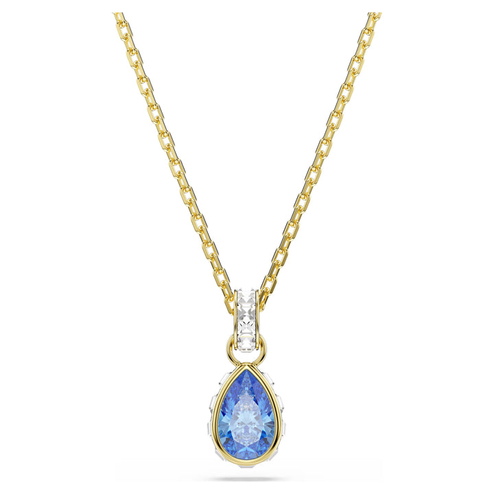 Swarovski Gold Chroma Pear Pendant Necklace
