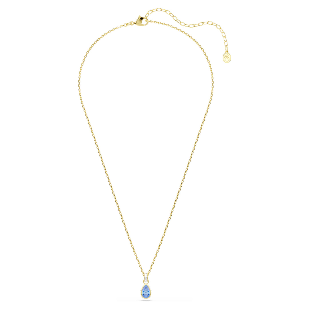 Swarovski Gold Chroma Pear Pendant Necklace