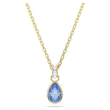 Swarovski Chroma Pear Pendant Necklace 18K Gold-Plated