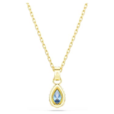 Swarovski Chroma Pear Pendant Necklace 18K Gold-Plated