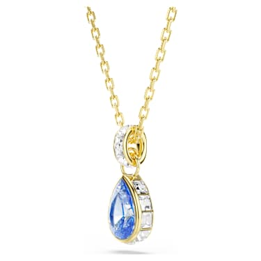 Swarovski Chroma Pear Pendant Necklace 18K Gold-Plated
