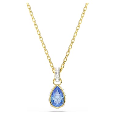 Swarovski Chroma Pear Pendant Necklace 18K Gold-Plated