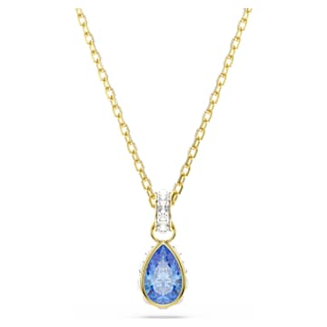 Swarovski Chroma Pear Pendant Necklace 18K Gold-Plated