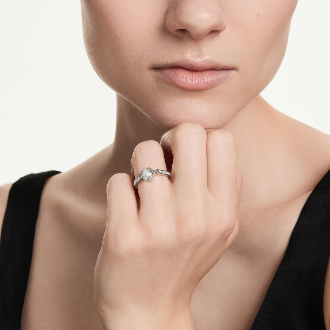 Swarovski Silver Chroma Mixed Cut Star Ring