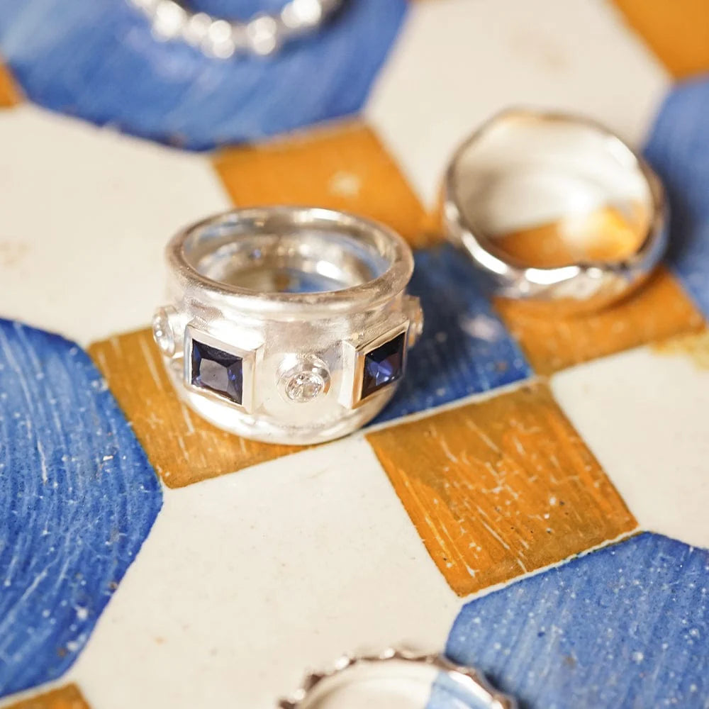 Daisy Chunky Stone Textured Ring