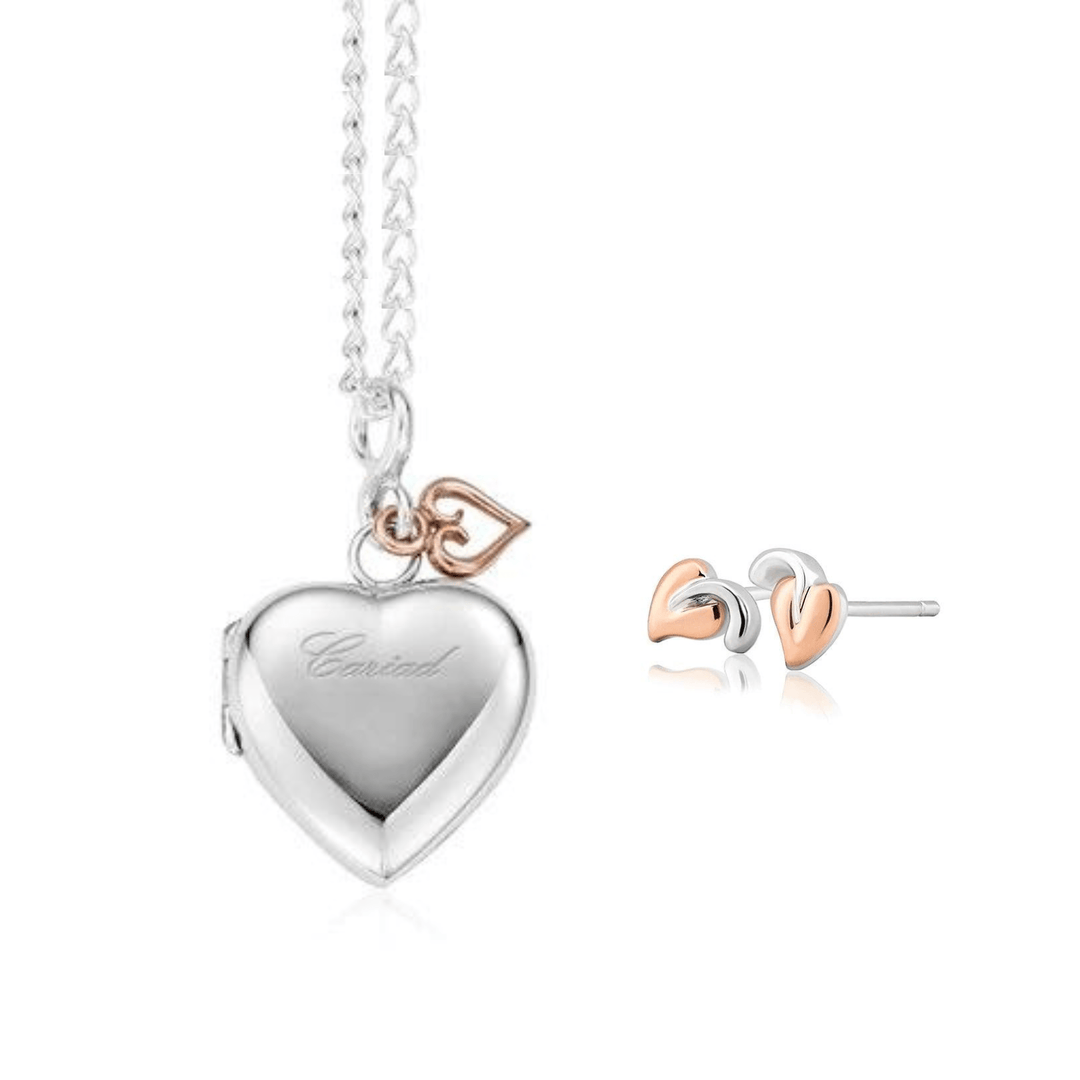 Clogau Cariad Locket & Tree of Life Stud Earrings Set - MococoClogauJewellery Sets