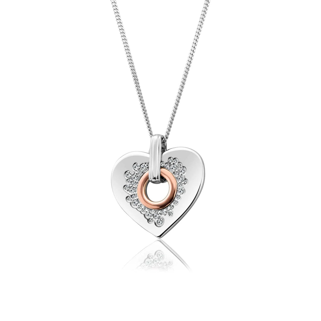 Clogau Cariad Sparkle Large Silver Heart Pendant Necklace - MococoClogau3SCCP015051537324553Necklaces