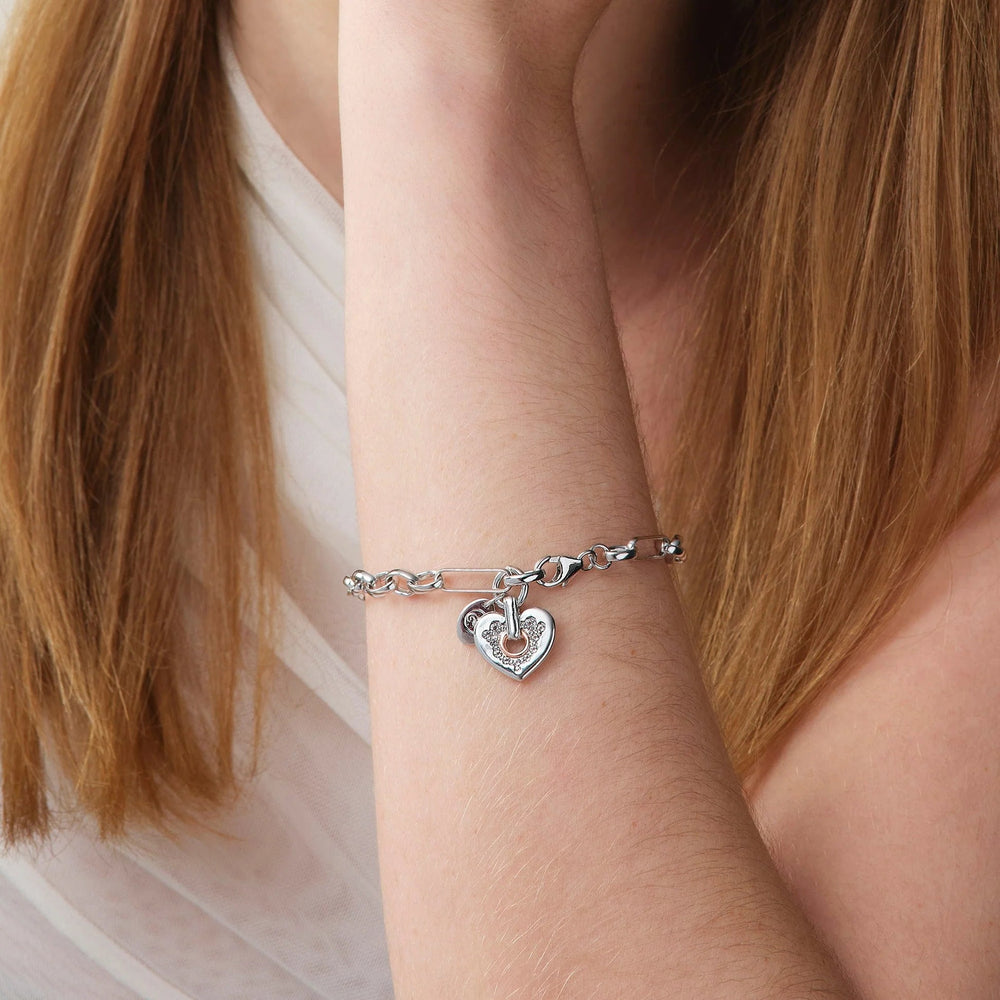 Clogau Cariad Sparkle Silver Figaro Bracelet - MococoClogau3SCRS01565051537351894Bracelets