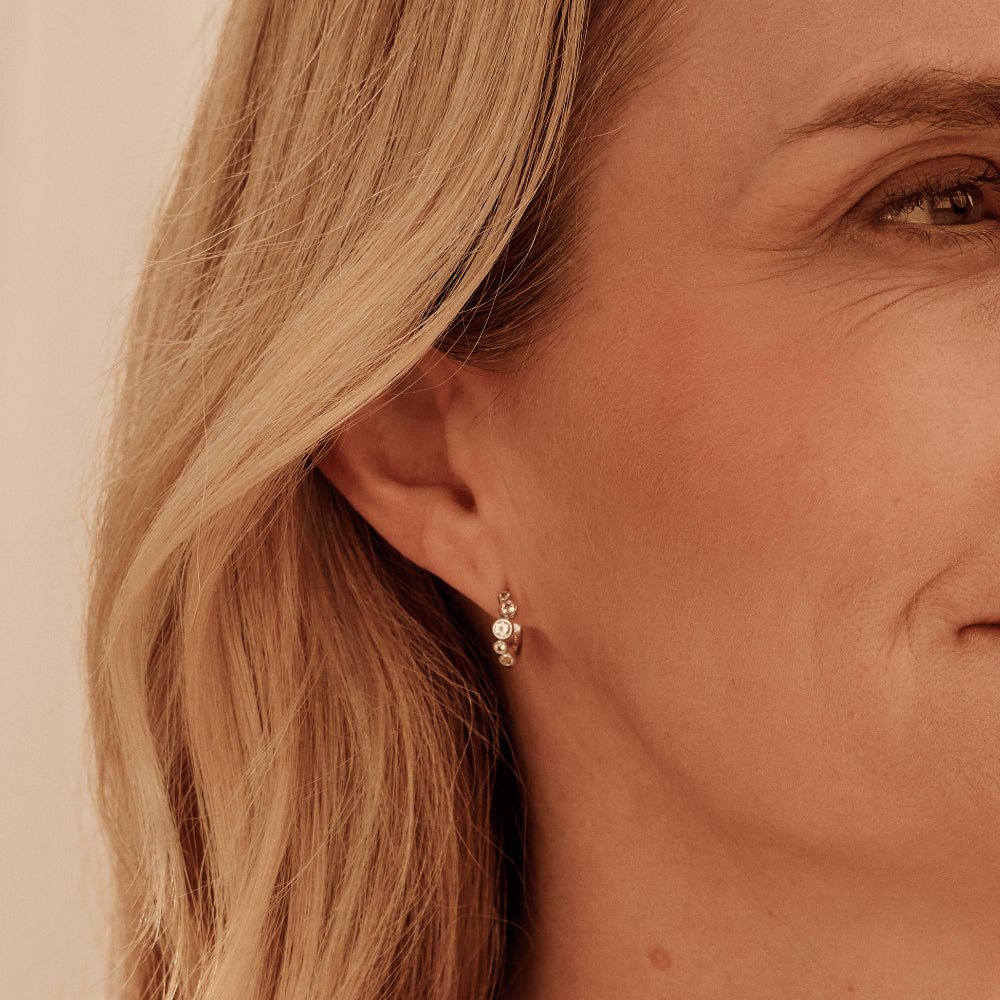 Clogau® Celebration Sterling Silver Huggie Hoop Earrings with Topaz - MococoClogau3SCEL9325051537002826Earrings